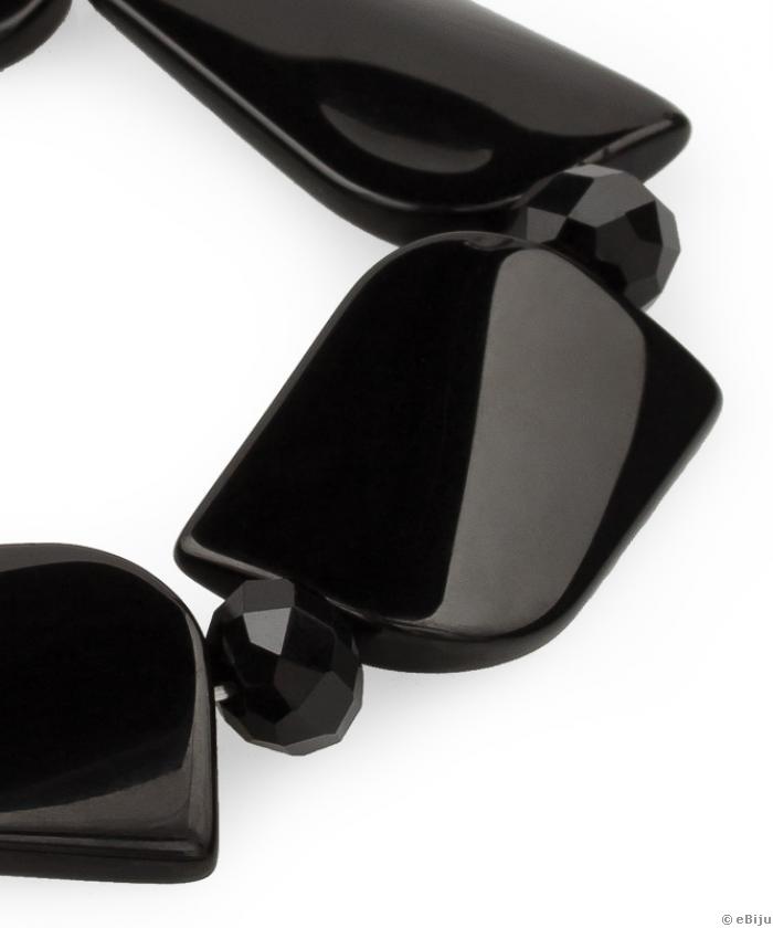 Brăţară neagră cu elemente decorative din onix şi cristale