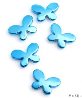 Figurină acrilică, fluture, albastru metalizat, 3 x 2.2 cm