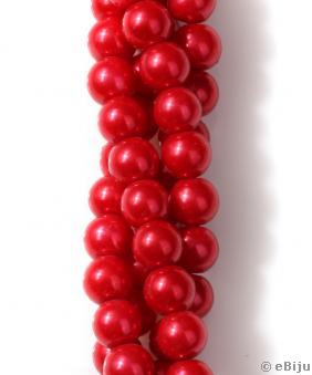 Perlă de sticlă, roşu, 0.8 cm
