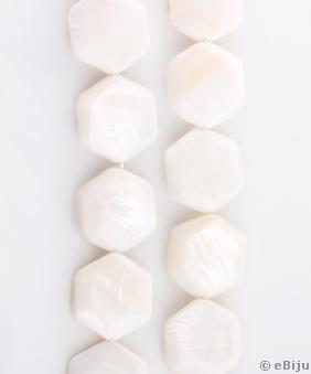 Sidef hexagonal, alb, 1.8 cm
