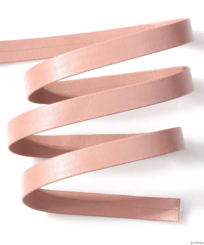 Bandă piele ecologică, roz pudră, 1.5 cm