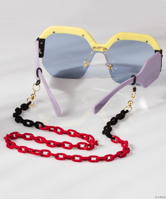 Bijuterie de ochelari/Colier din lanţ îmbrăcat în catifea