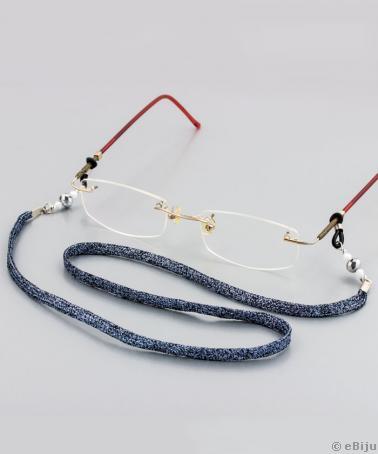 Bijuterii de ochelari cu şnur albastru metalizat