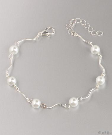 Brăţară din perle de sticlă, cu elemente ondulate