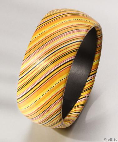 Bratara material textil dungi multicolore, predominant galben