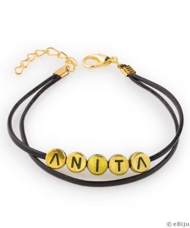Brăţară personalizată cu litere aurii
