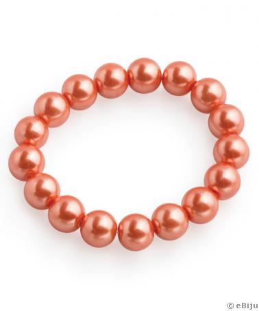 Brăţară şirag de perle oranj coral