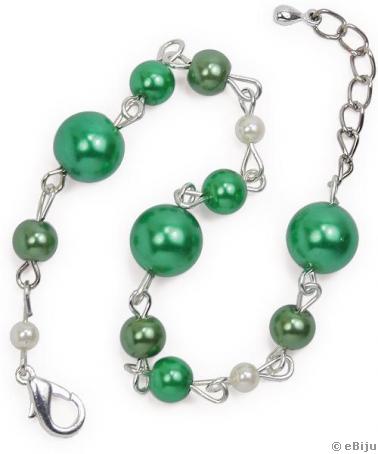 Bratara verde din perle de sticla