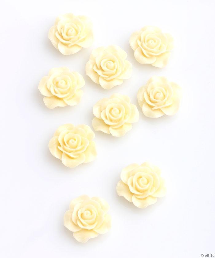Cabochon acrilic, trandafir crem, 2 cm