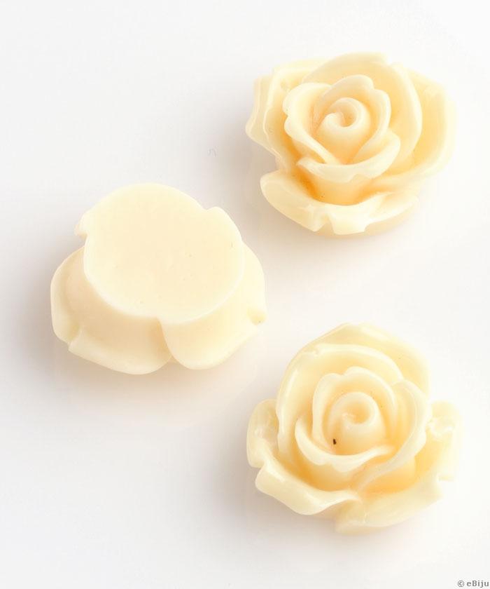 Cabochon acrilic, trandafir crem, 2.1 cm