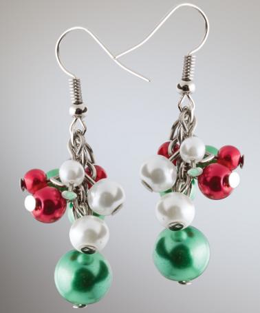 Cercei "Christmas Eve", cu perle multicolore