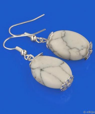 Cercei din pietre White Howlite