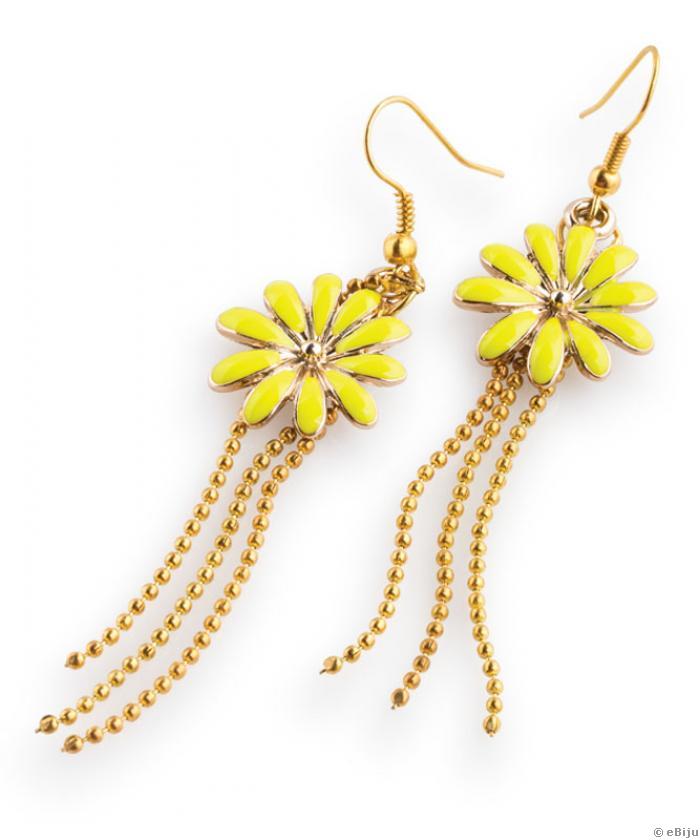 Cercei floare Neon Yellow