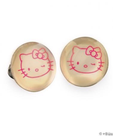 Cercei Hello Kitty roz, rotund