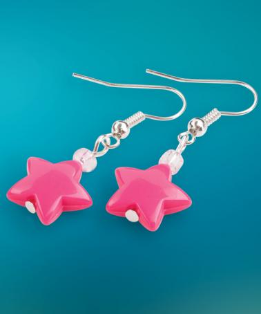 Cercei pentru fetiţe cu steluţe roz