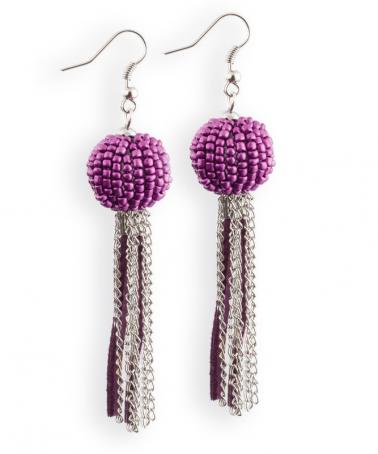 Cercei "Purple Beads"