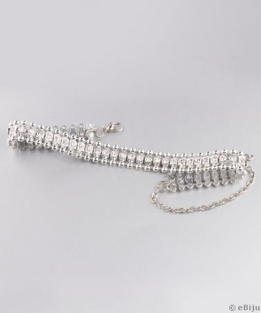 Choker argintiu cu cristale albe