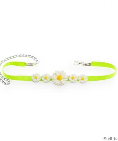 Choker verde neon cu margarete