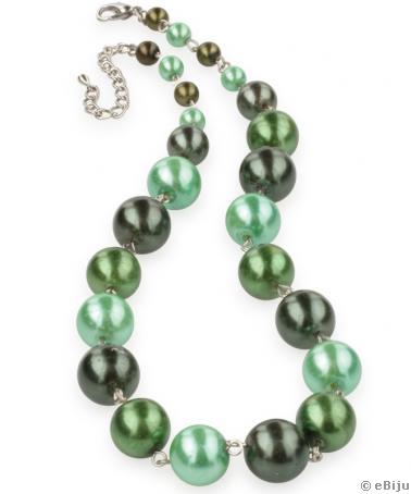 Colier perle de sticla verzi 
