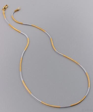 Colier tip şarpe din oţel inox auriu-argintiu