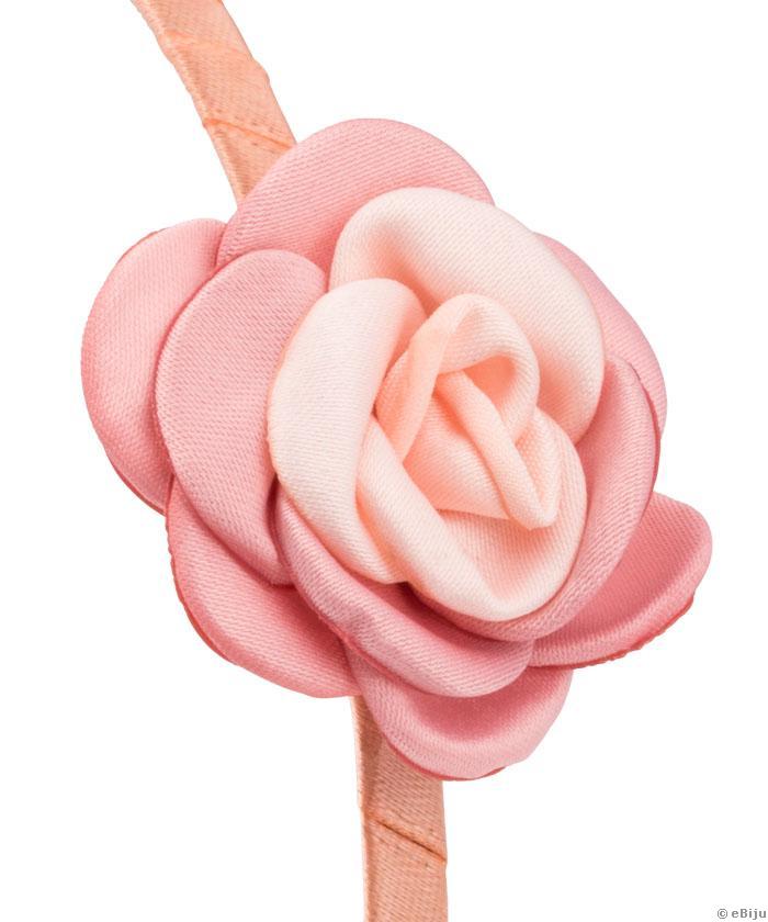 Cordeluţă satin roz-piersică, cu floare