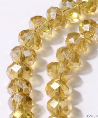 Cristale rondelle, galben auriu, transparent AB, 0.6 cm