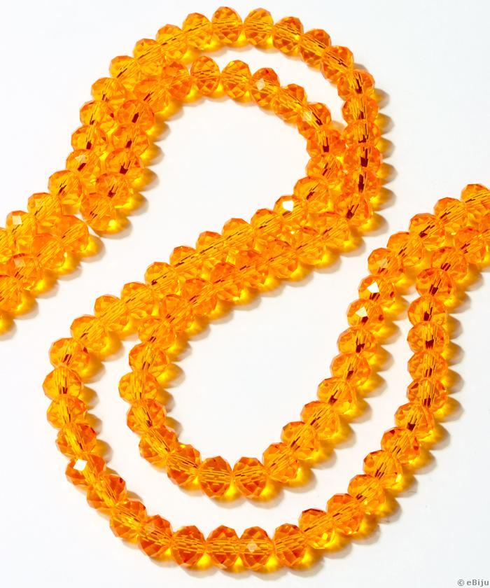 Cristale rondelle, portocalii, 0.8 cm