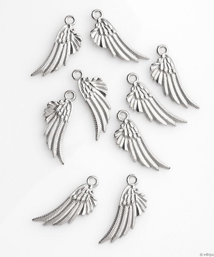 Figurină acrilică, aripă de înger, argintiu metalizat, 1.1 x 3 cm