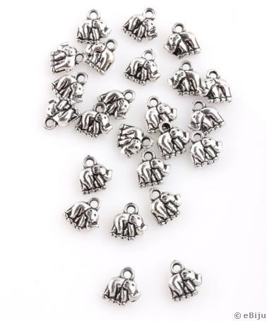 Figurină acrilică, elefanţel, argintiu metalizat, 0.9 x 1 cm