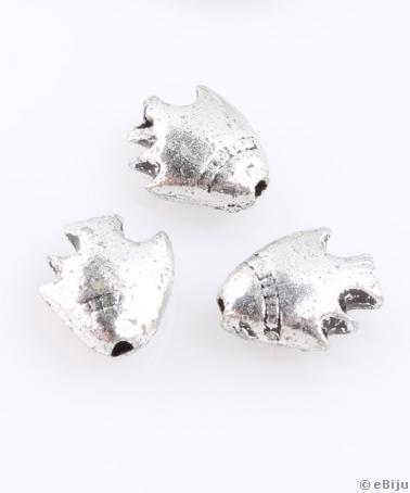 Figurină acrilică, peşte, argintiu metalizat, 0.9 x 1.1 cm