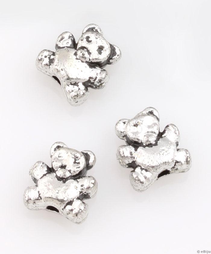Figurină acrilică, ursuleţ, argintiu metalizat, 1.4 x 1.5 cm