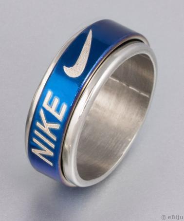 Inel Nike albastru cu argintiu, antistres
