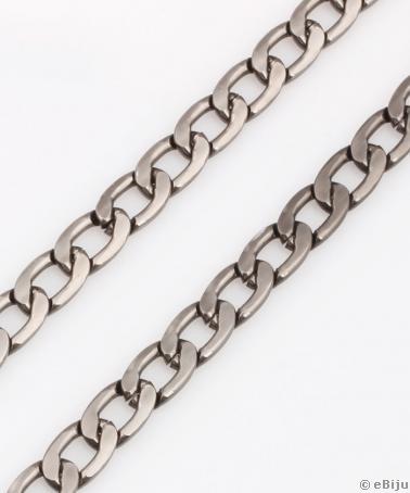 Lanţ bijuterii zale plate, gunmetal, 0.9 cm