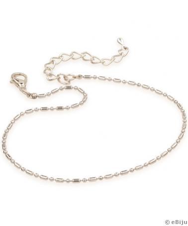 Lantisor de glezna argintiu,  metal inox