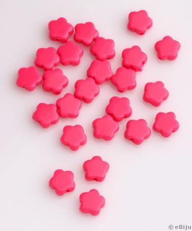 Mărgea acrilică, floare, roz, 1 cm