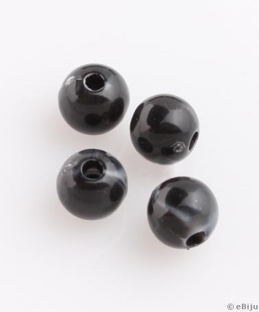 Mărgea acrilică, sferică, neagră, 0.6 cm