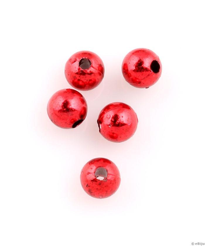 Mărgea acrilică, sferică, roşu, 0.6 cm