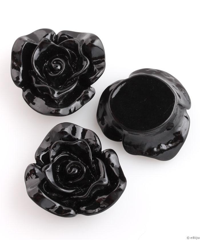 Mărgea acrilică, trandafir negru, 2.7 cm