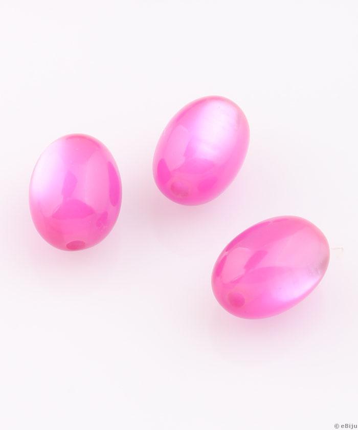 Mărgea din răşină, roz-fucsia, 1 x 1.2 cm