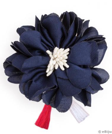 Mărţişor floare textilă bleumarin