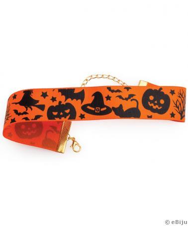 Narancssárga Halloween mintás choker