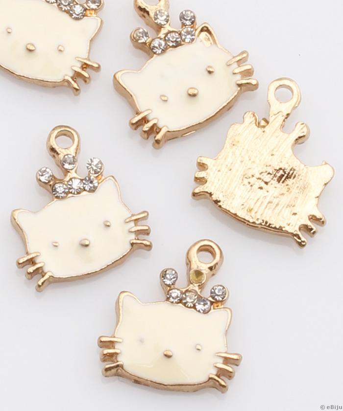 Pandantiv Hello Kitty, metal, auriu, 1.6 x 1.4 cm