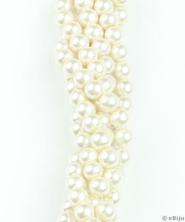 Perlă de sticlă, alb de fildes, 0.8 cm