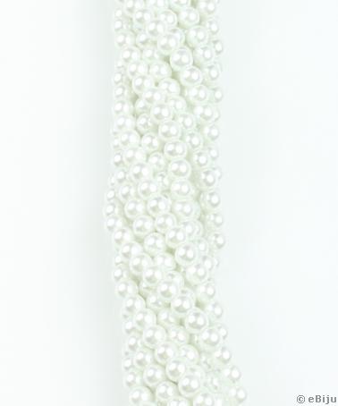 Perlă de sticlă albă, 0.6 cm