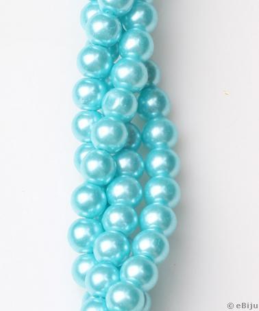 Perlă de sticlă, albastru deschis, 0.8 cm
