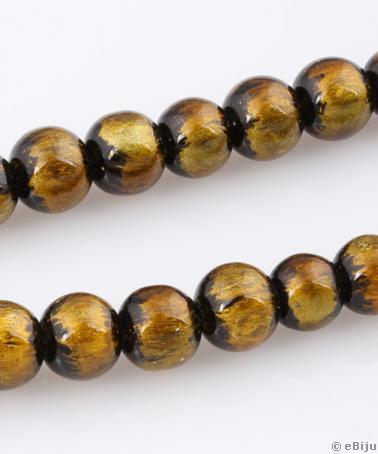 Perlă de sticlă auriu-bronz, 0.8 cm