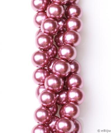Perlă de sticlă, bordo deschis, 1 cm