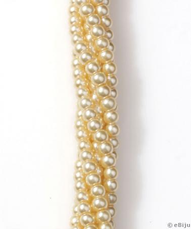 Perlă de sticlă, crem, 0.4 cm