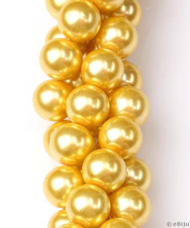 Perlă de sticlă, galbenă, 1.4 cm