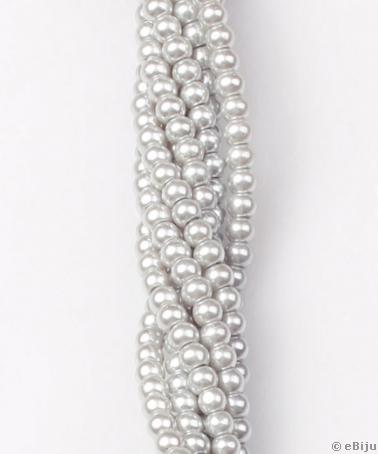 Perlă de sticlă, gri, 0.4 cm